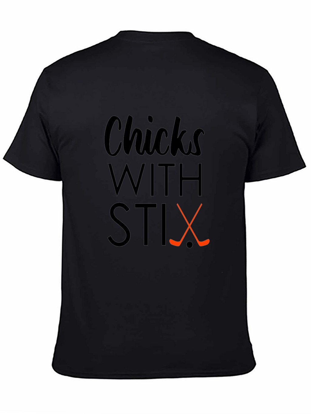 Chicks With Stix Hockey T-Shirt - Black
