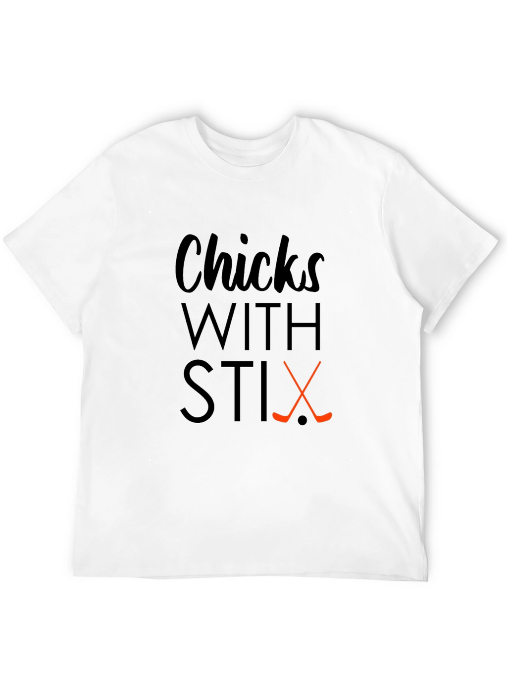 Chicks With Stix Hockey T-Shirt - Black