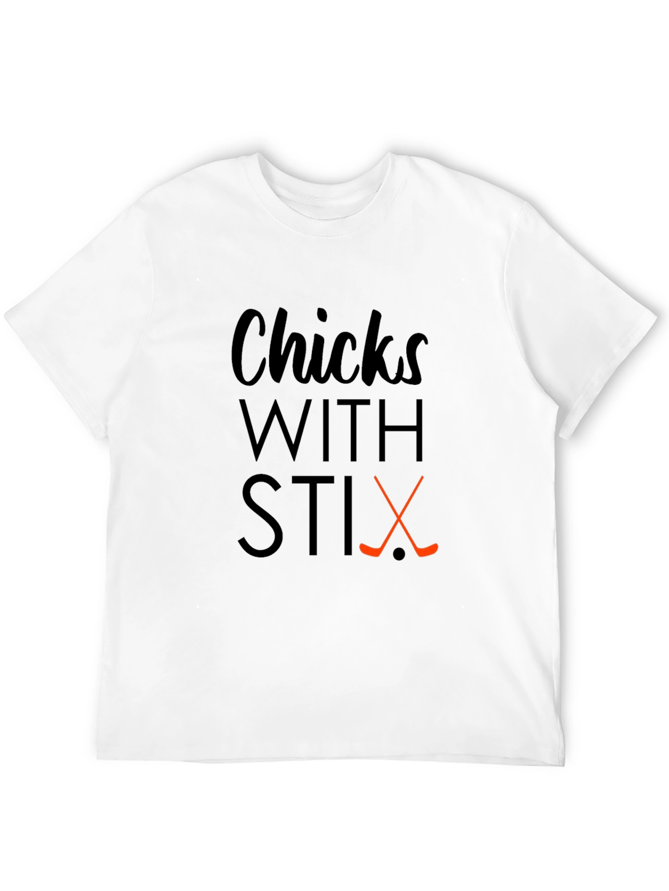 Chicks With Stix Hockey T-Shirt - Black