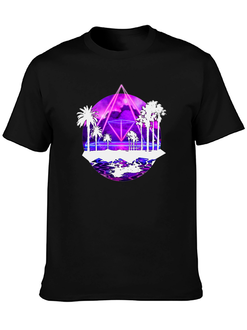 Retro Wave Tee: Synthwave Palm Tree Design