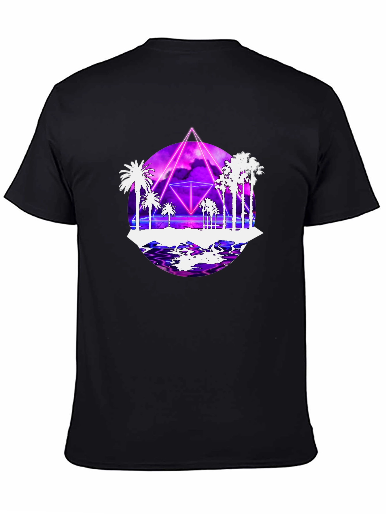 Retro Wave Tee: Synthwave Palm Tree Design