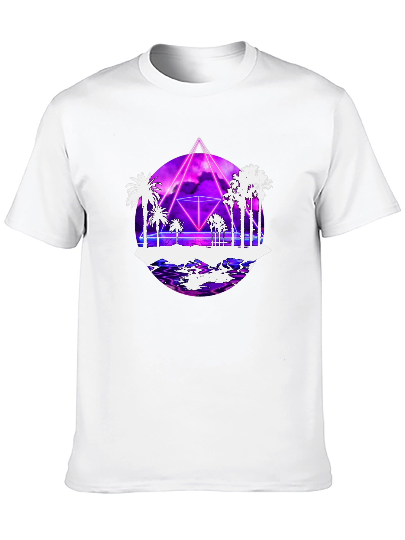 Retro Wave Tee: Synthwave Palm Tree Design