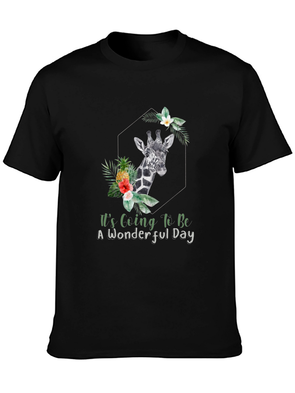 Giraffe Floral Mens T-Shirt