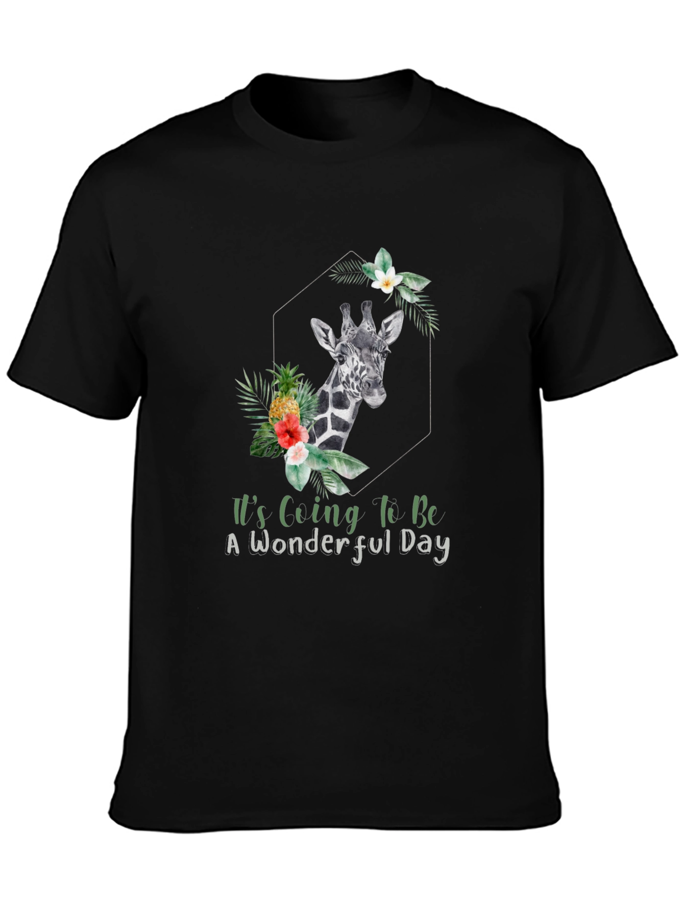 Giraffe Floral Mens T-Shirt