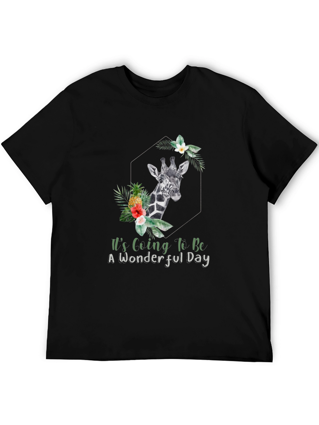 Giraffe Floral Mens T-Shirt