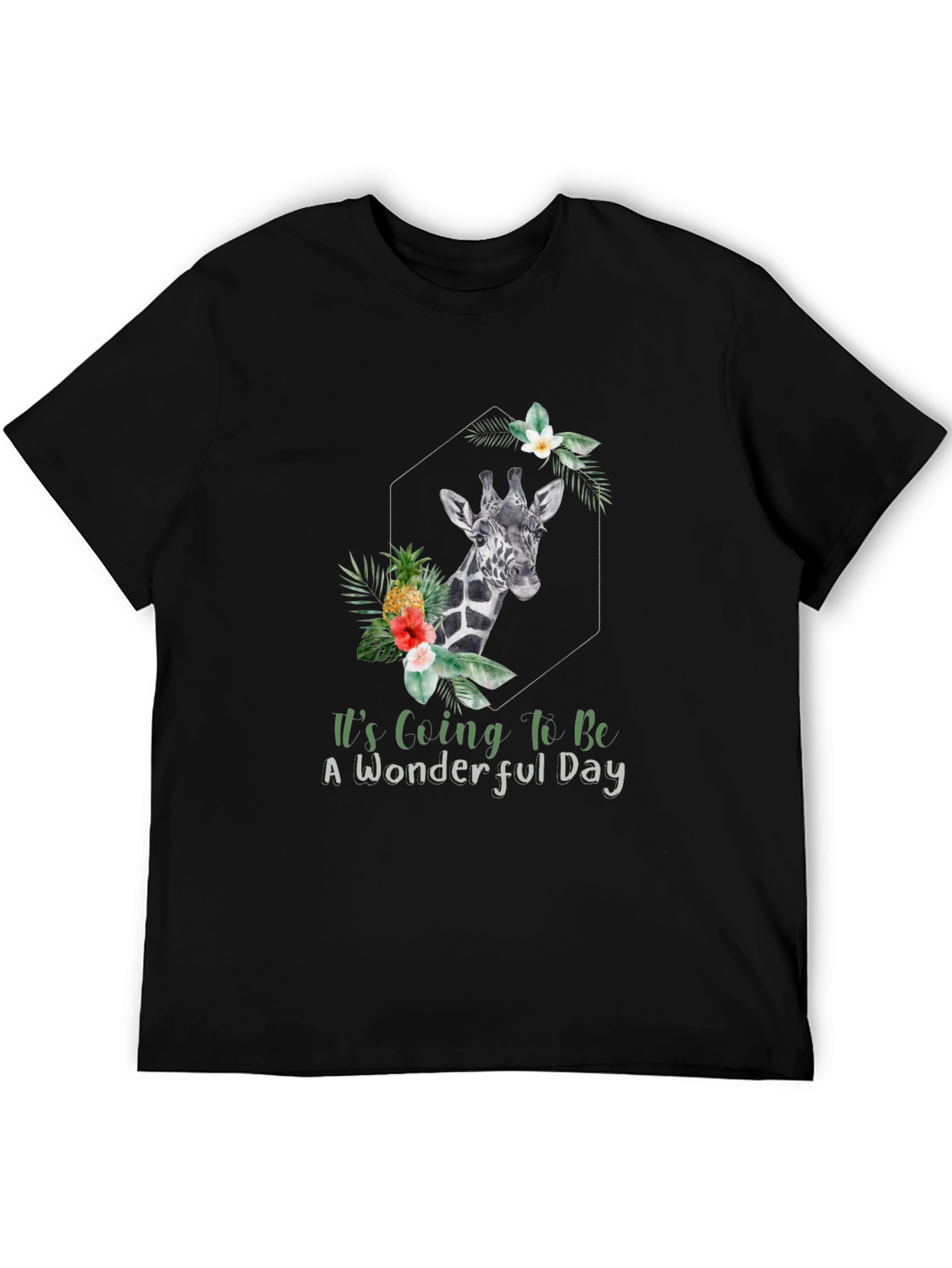 Giraffe Floral Mens T-Shirt