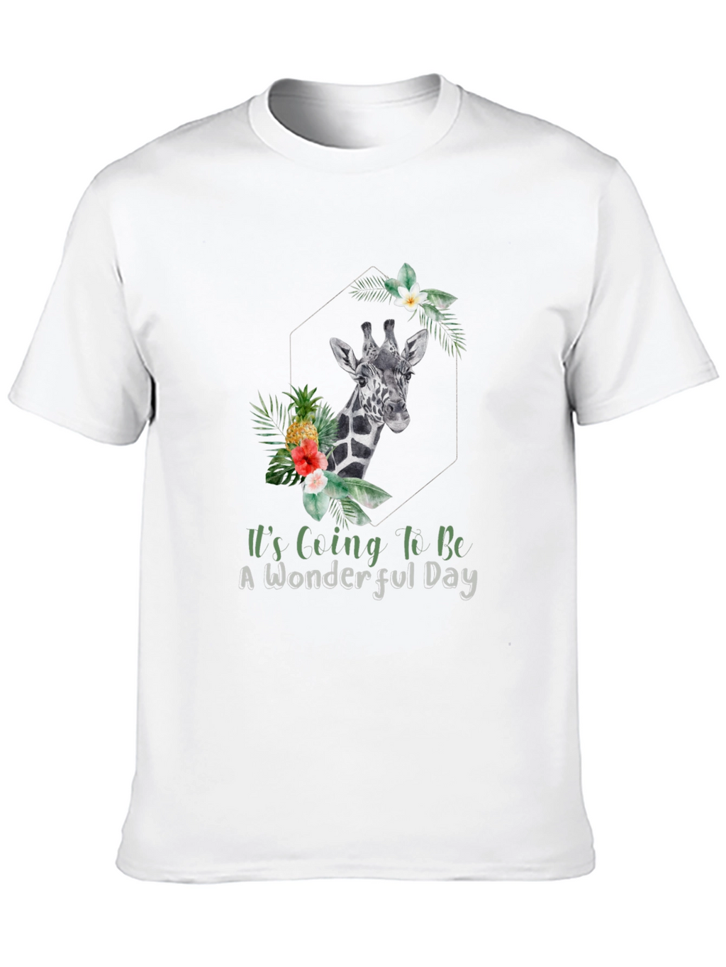 Giraffe Floral Mens T-Shirt
