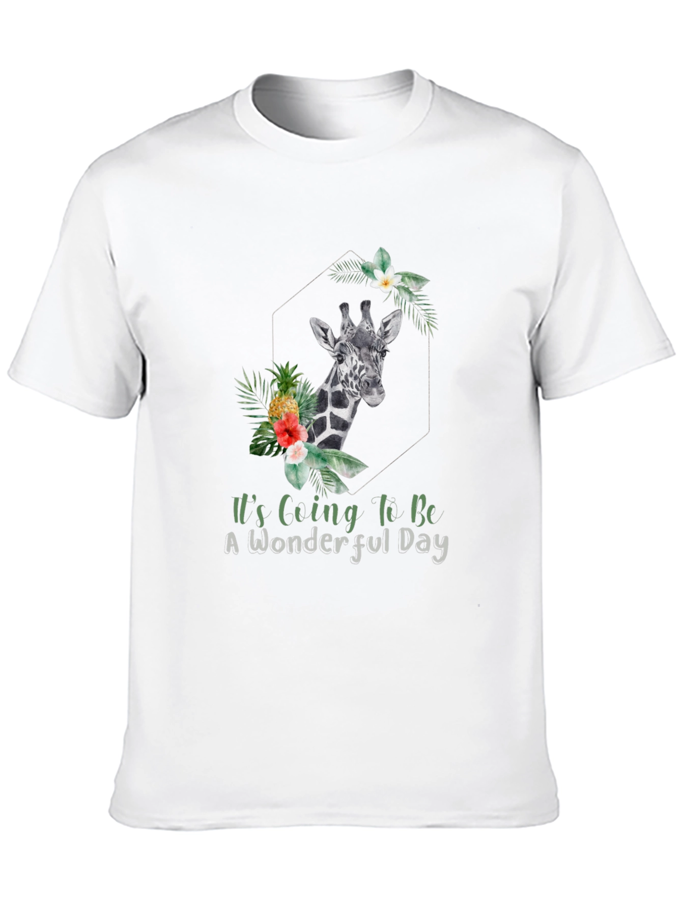 Giraffe Floral Mens T-Shirt