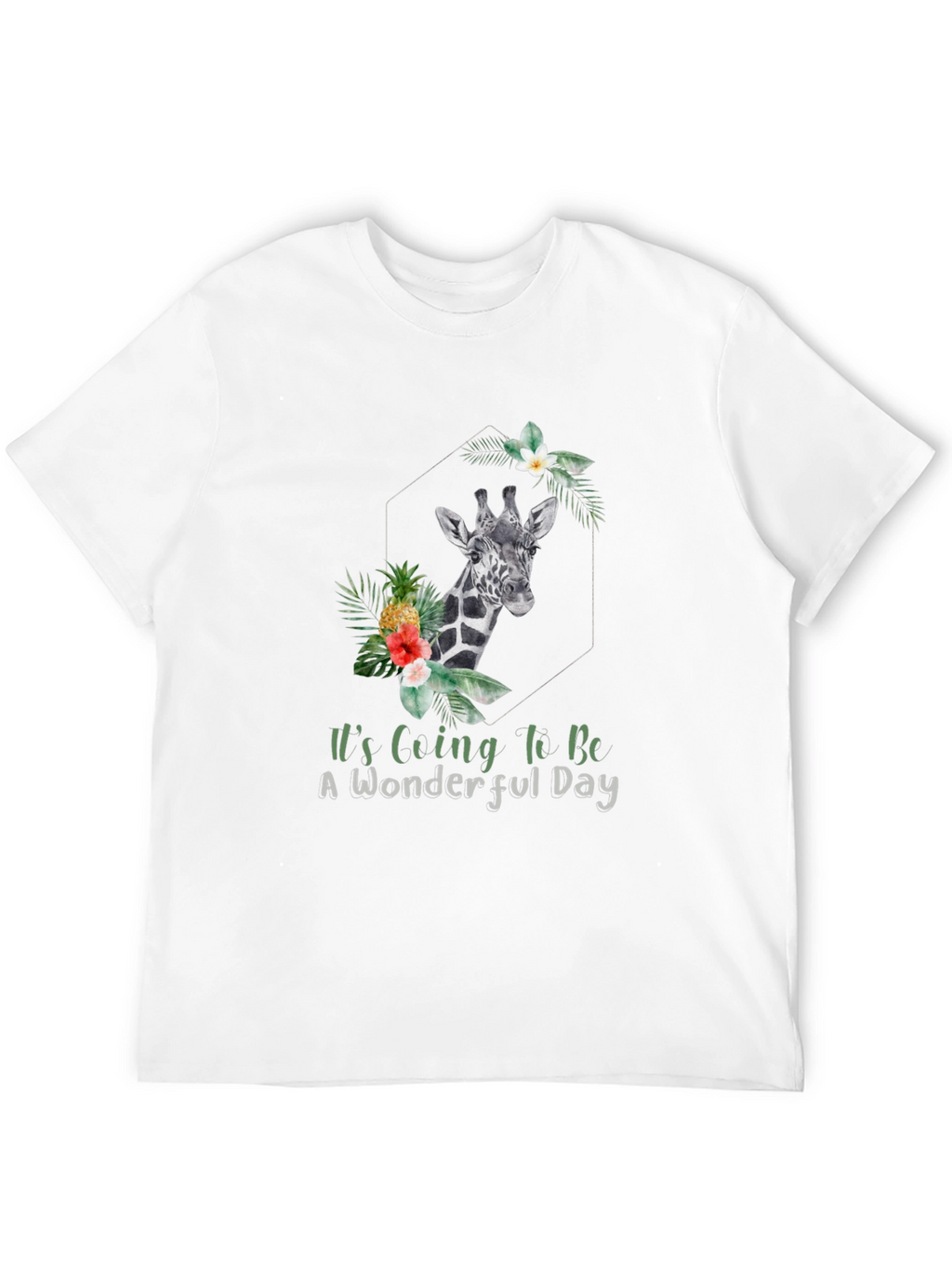 Giraffe Floral Mens T-Shirt