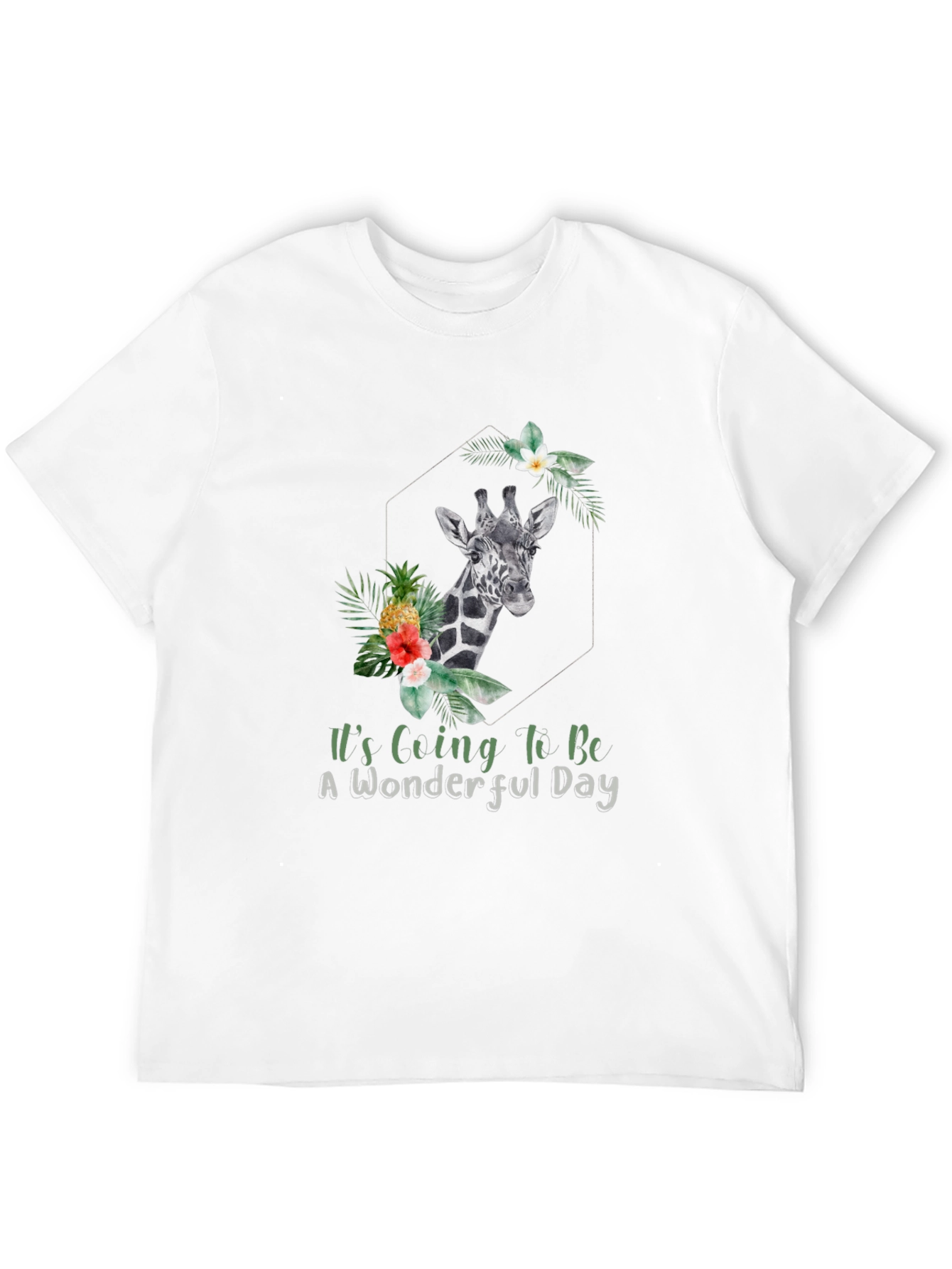 Giraffe Floral Mens T-Shirt