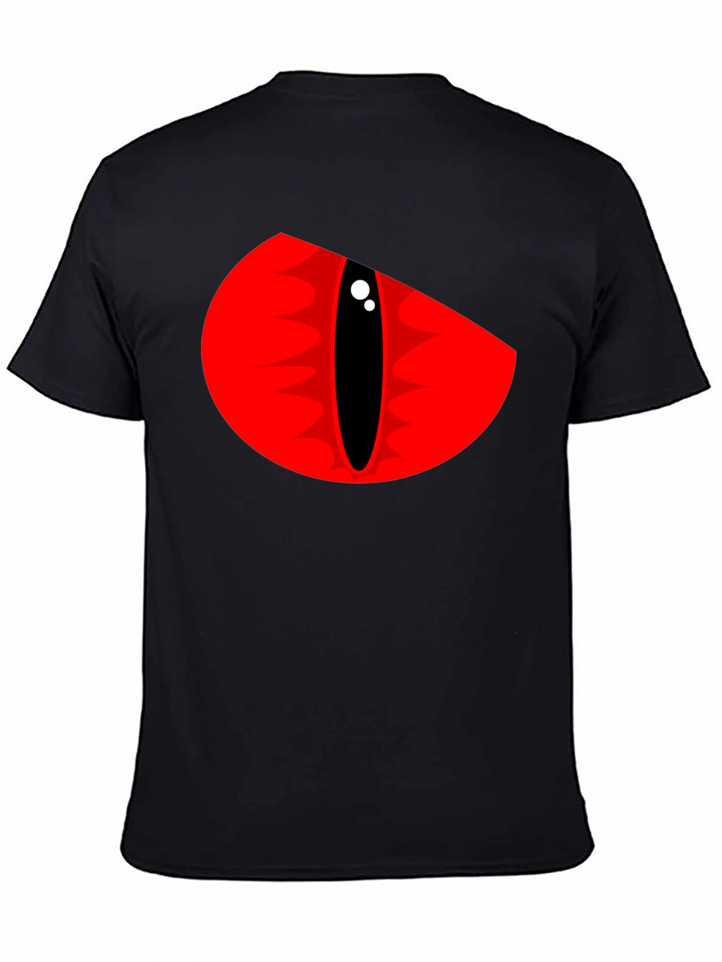 Mens Black T-Shirt - Red Dragon Eye Graphic