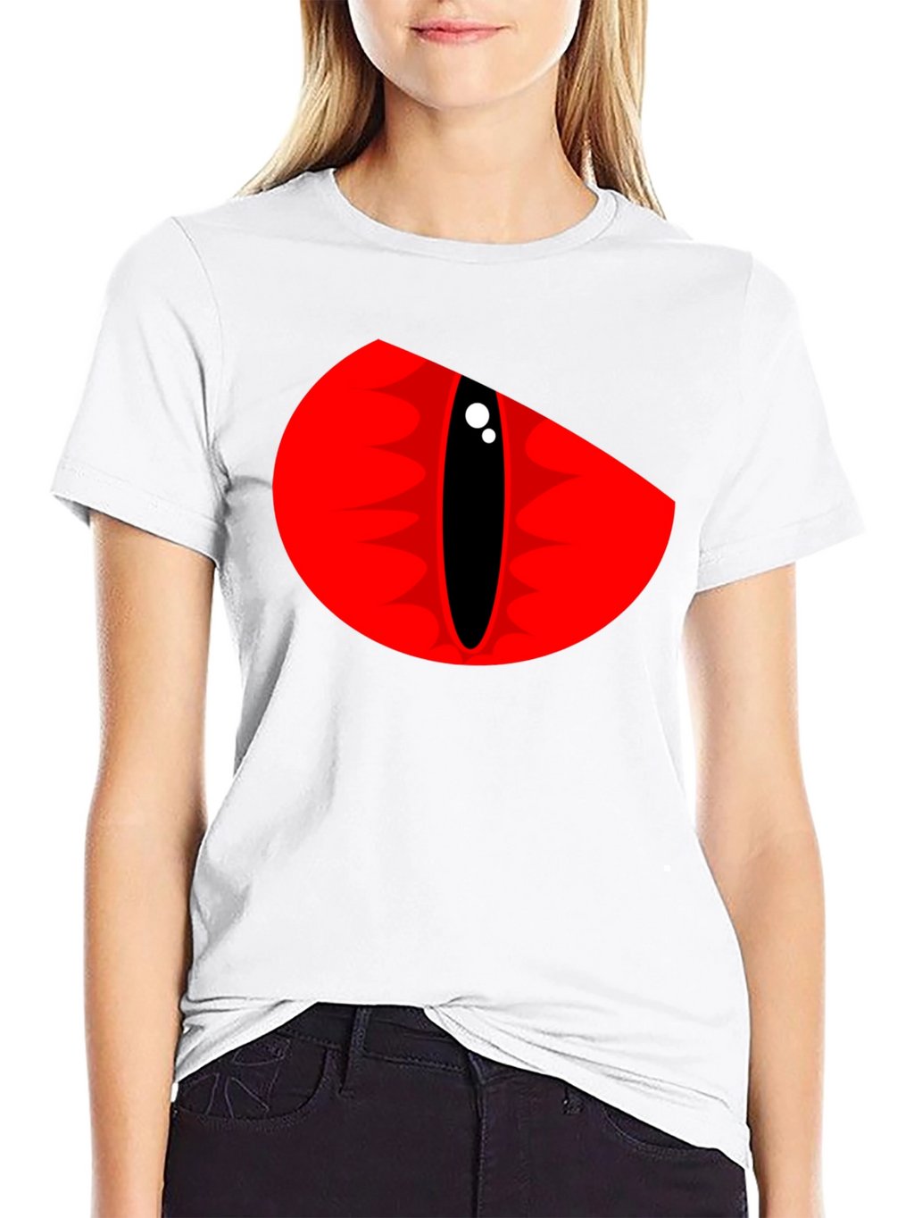 Mens Black T-Shirt - Red Dragon Eye Graphic