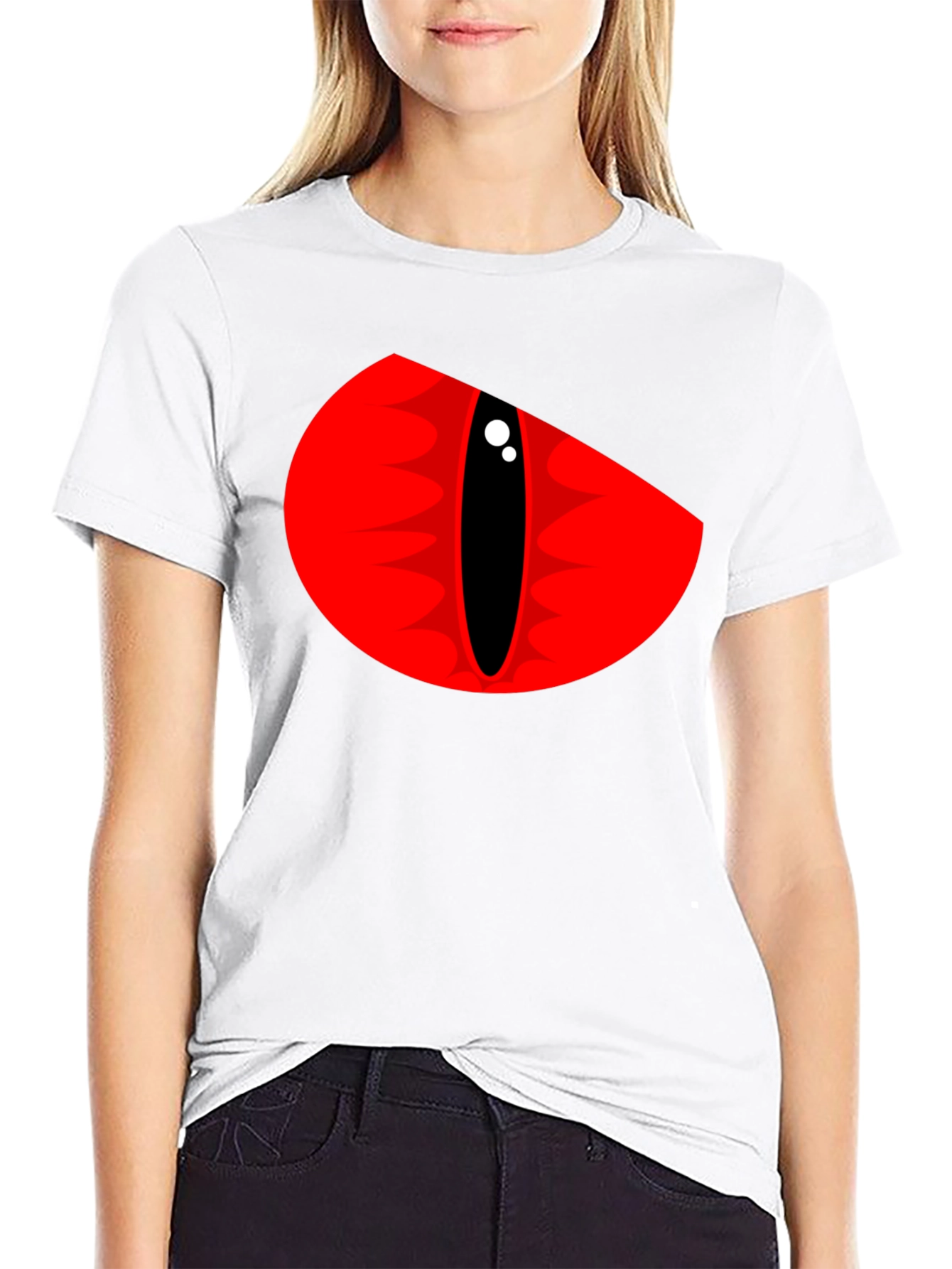 Mens Black T-Shirt - Red Dragon Eye Graphic