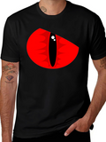Mens Black T-Shirt - Red Dragon Eye Graphic