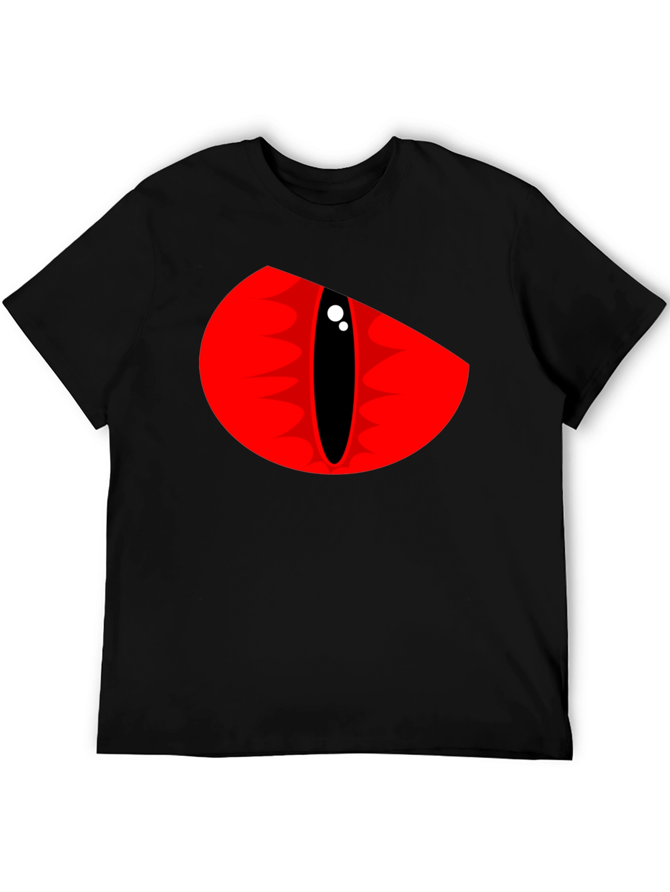 Mens Black T-Shirt - Red Dragon Eye Graphic