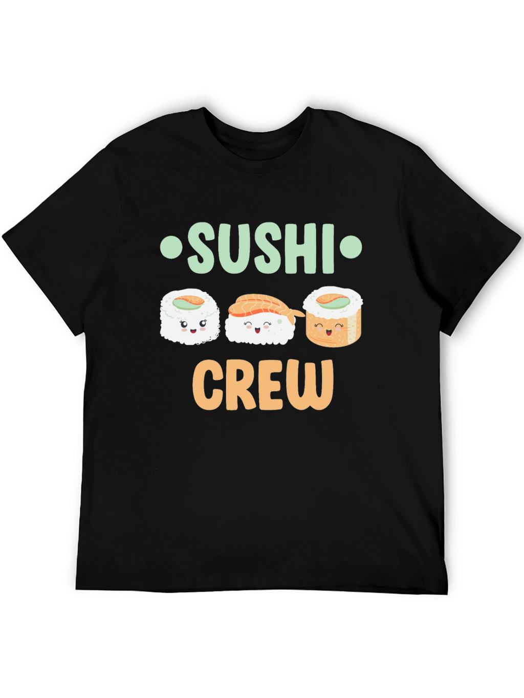 Sushi Crew Cute Graphic Tee - Unisex Black T-Shirt