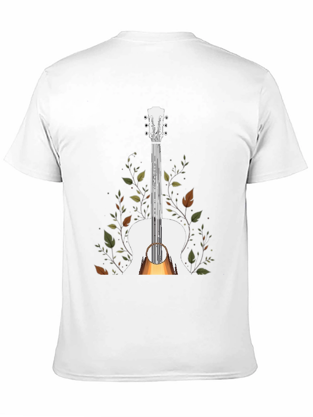 Guitar & Foliage Graphic T-Shirt - Black