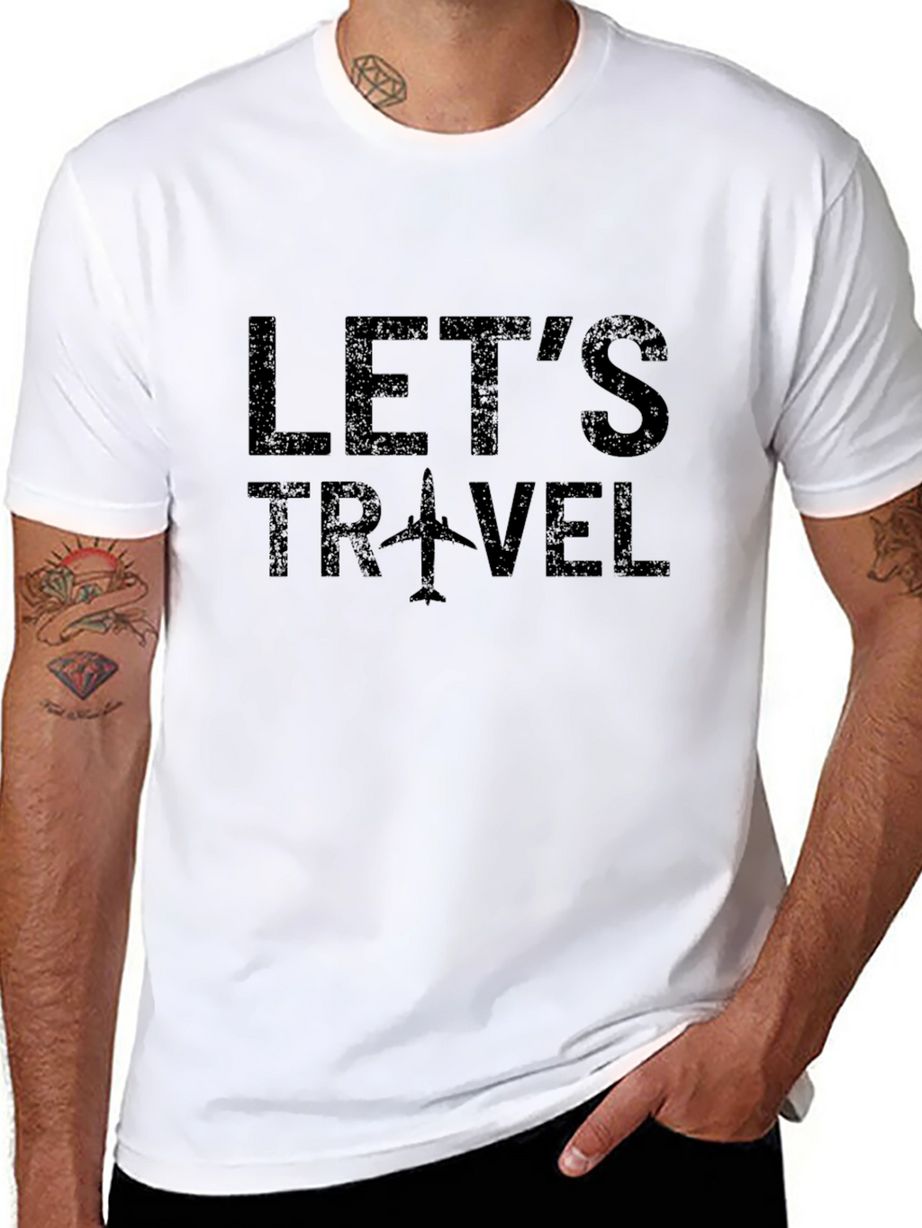 Lets Travel T-Shirt - Airplane Graphic Tee