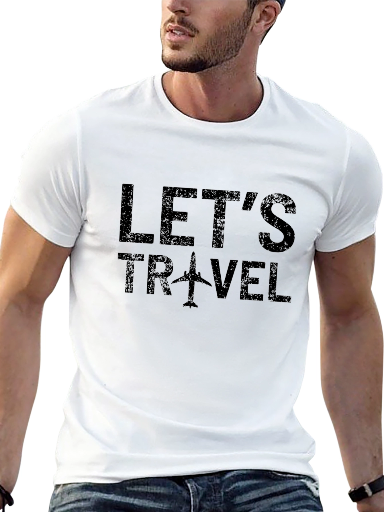 Lets Travel T-Shirt - Airplane Graphic Tee