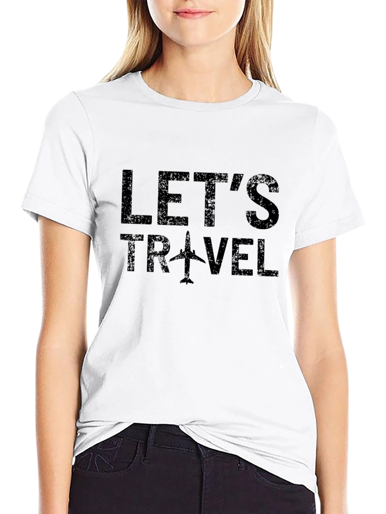 Lets Travel T-Shirt - Airplane Graphic Tee