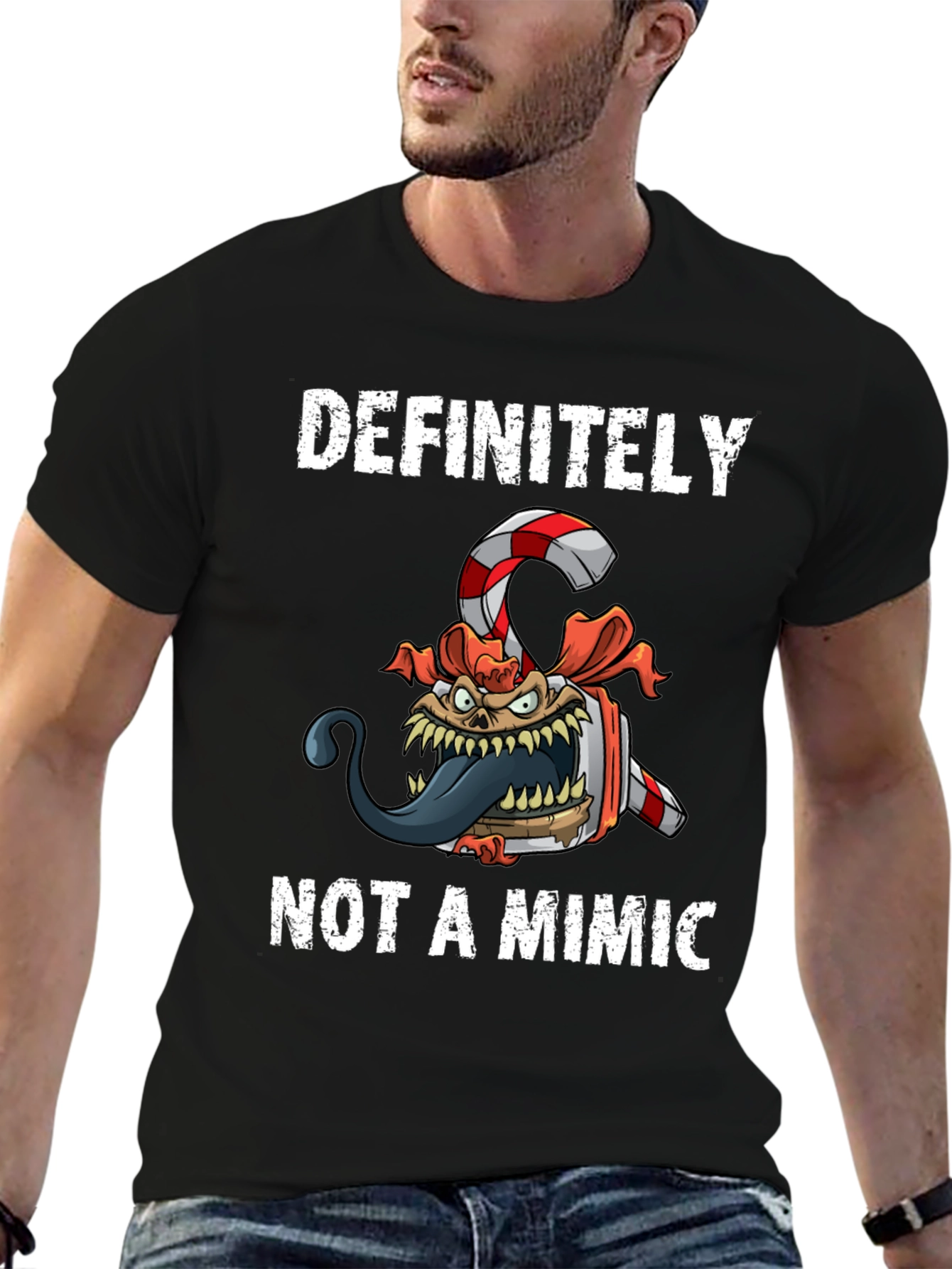 Definitely Not A Mimic Christmas Candy Monster T-Shirt