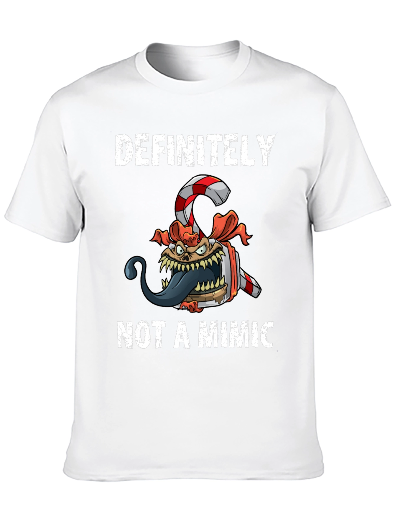 Definitely Not A Mimic Christmas Candy Monster T-Shirt