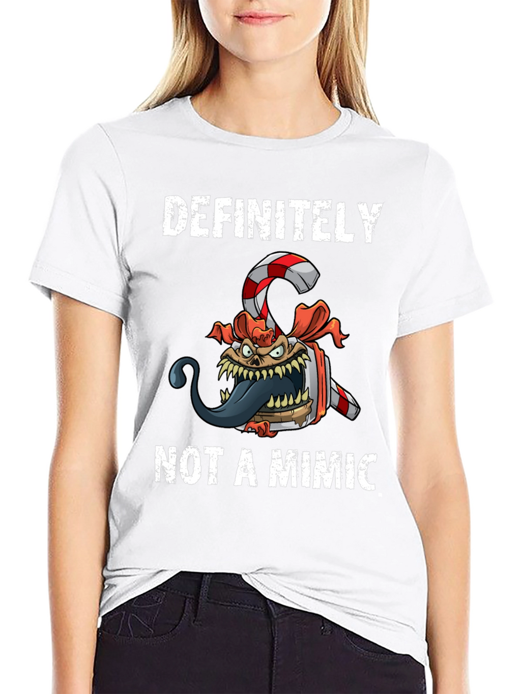 Definitely Not A Mimic Christmas Candy Monster T-Shirt