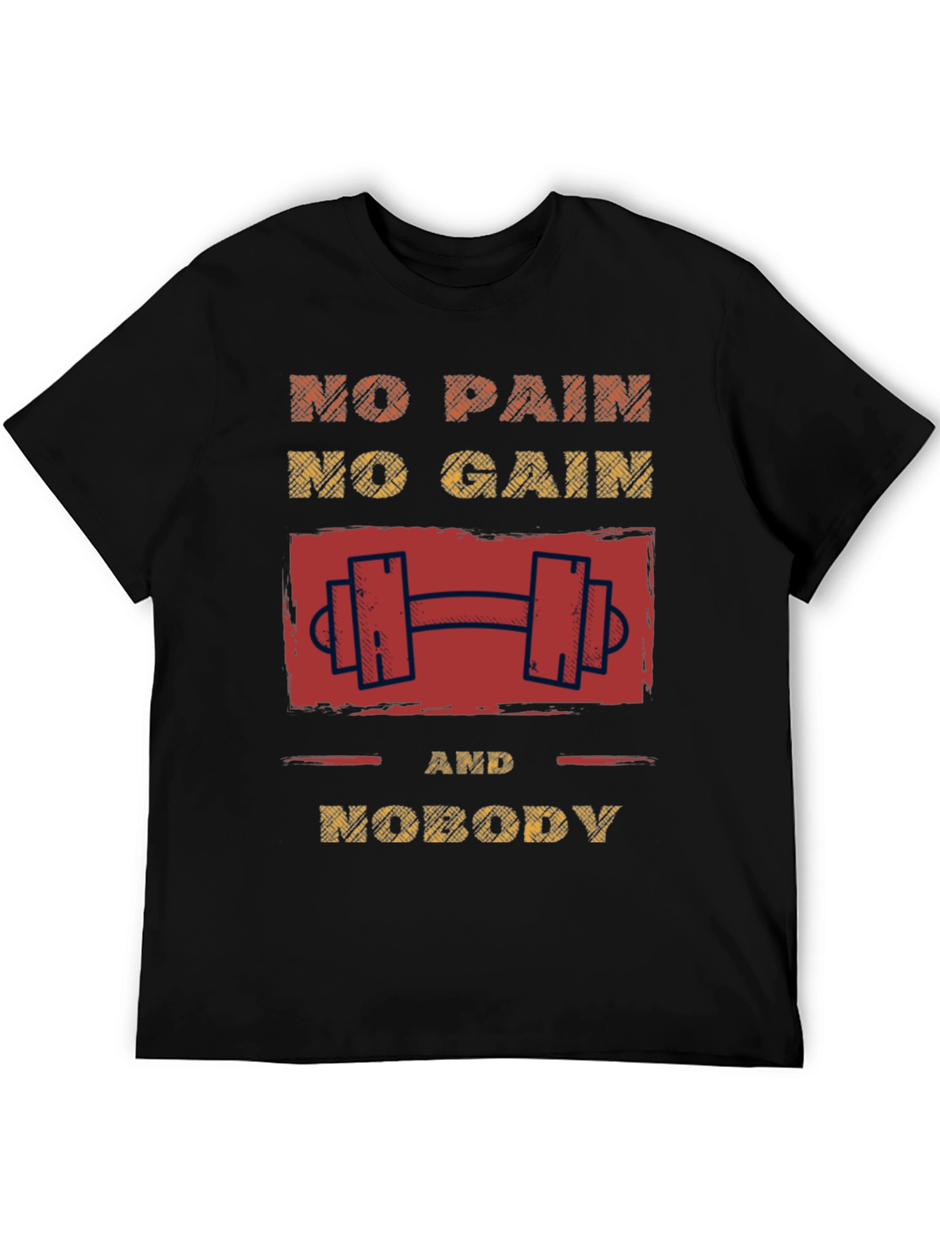 Motivational No Pain No Gain Graphic T-Shirt