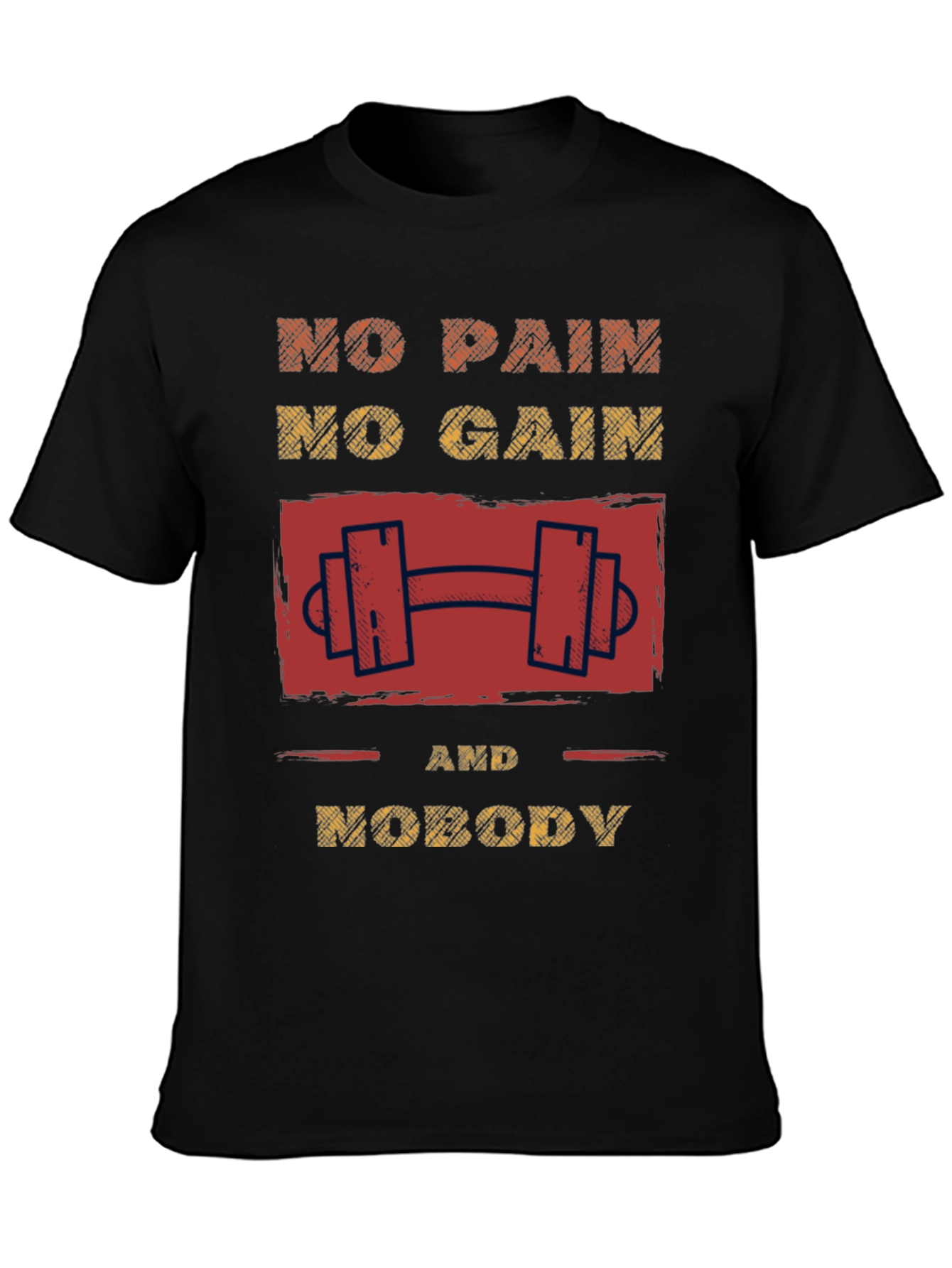 Motivational No Pain No Gain Graphic T-Shirt