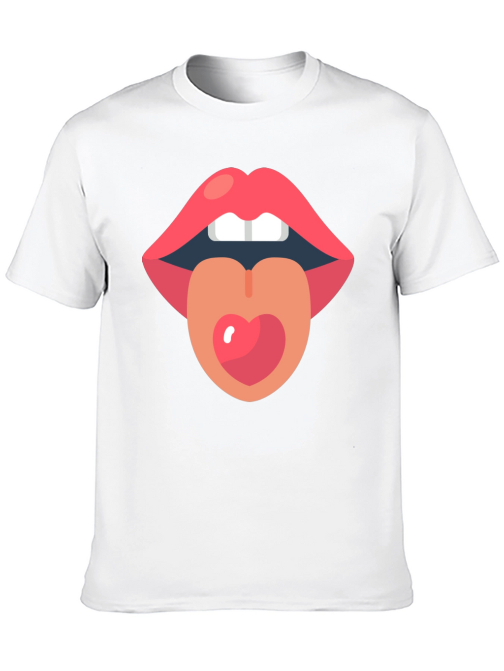 Lips and Tongue Heart Graphic Tee