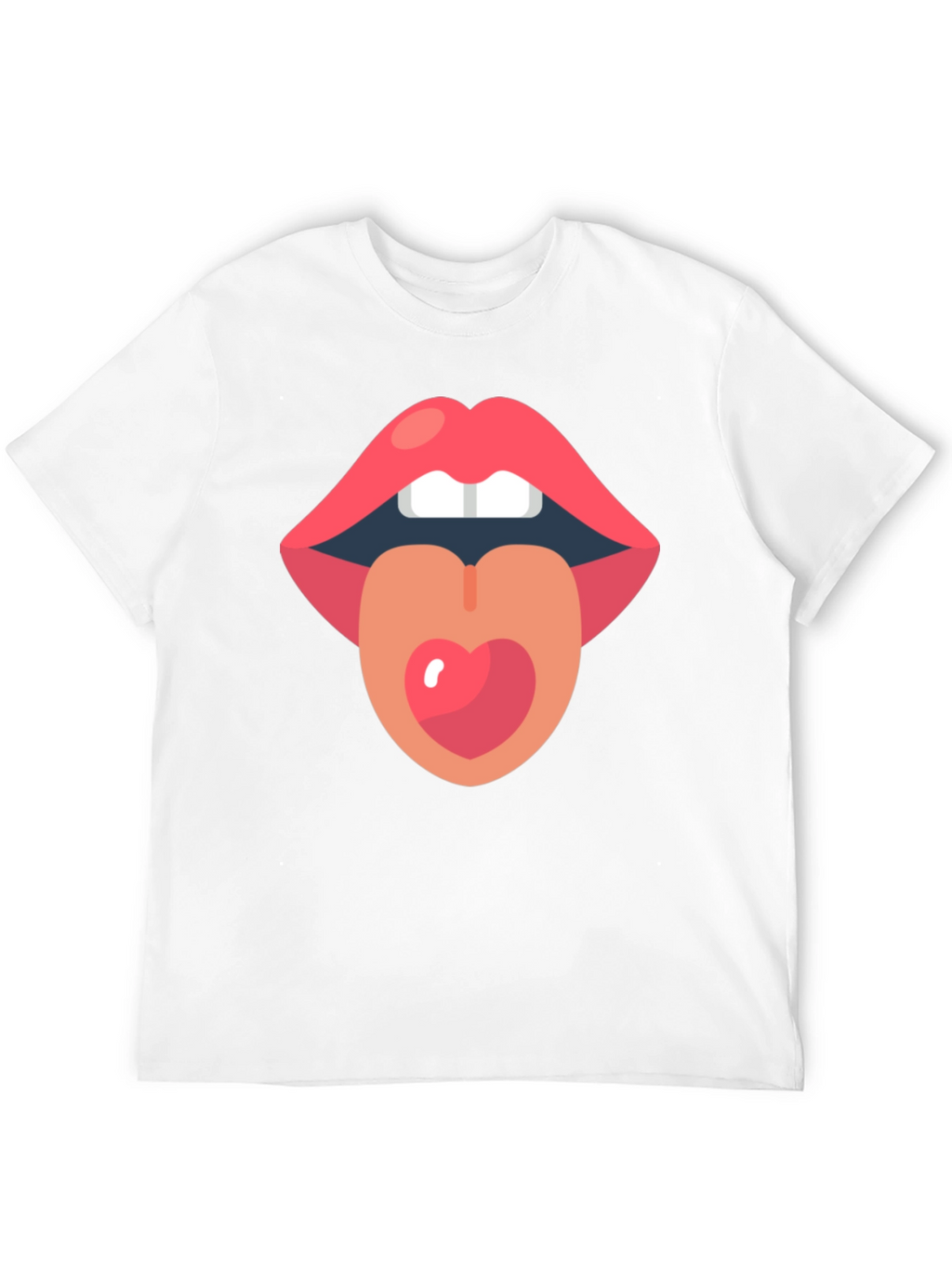Lips and Tongue Heart Graphic Tee