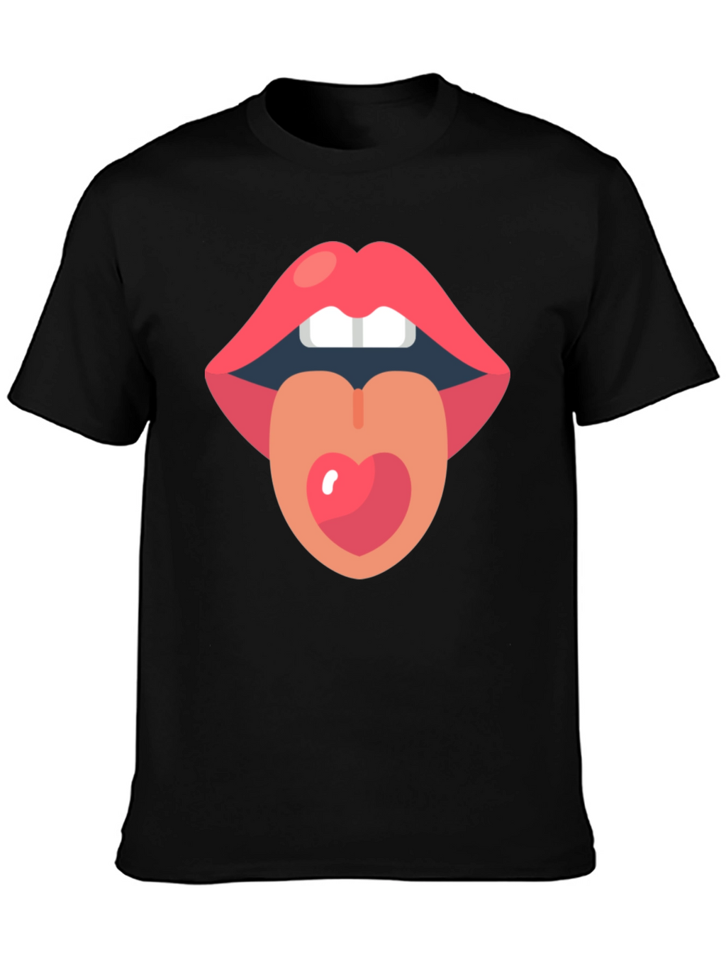 Lips and Tongue Heart Graphic Tee