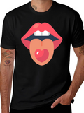 Lips and Tongue Heart Graphic Tee