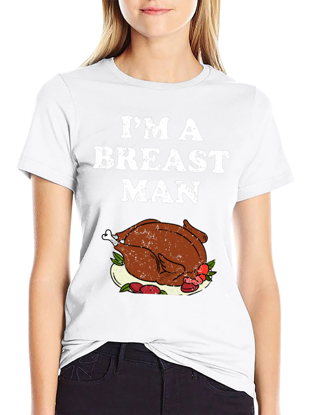 Im a Breast Man Thanksgiving Turkey Graphic T-Shirt