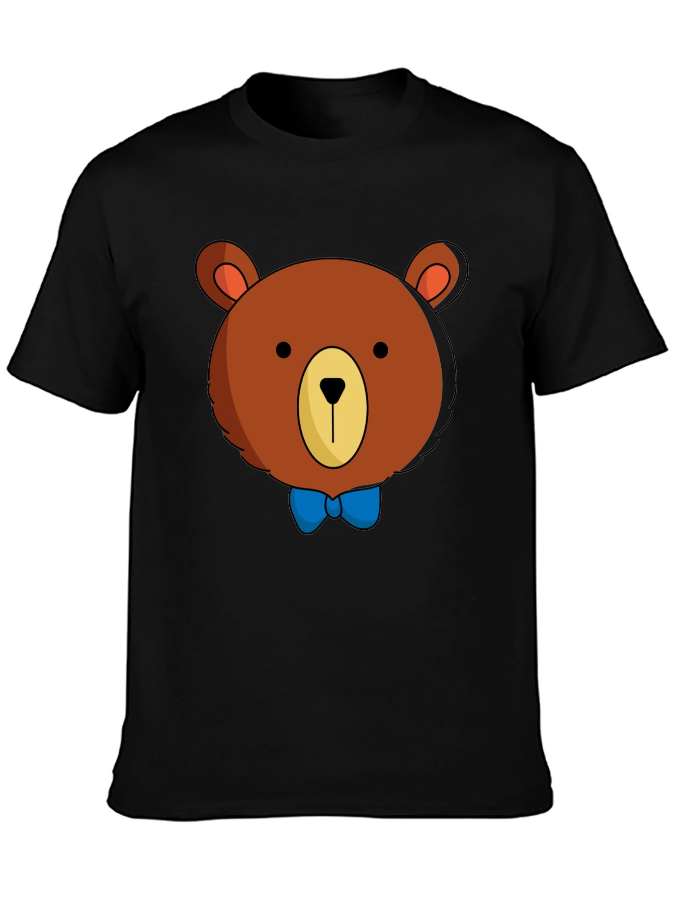 Cartoon Bear Graphic T-Shirt - Mens Black Tee