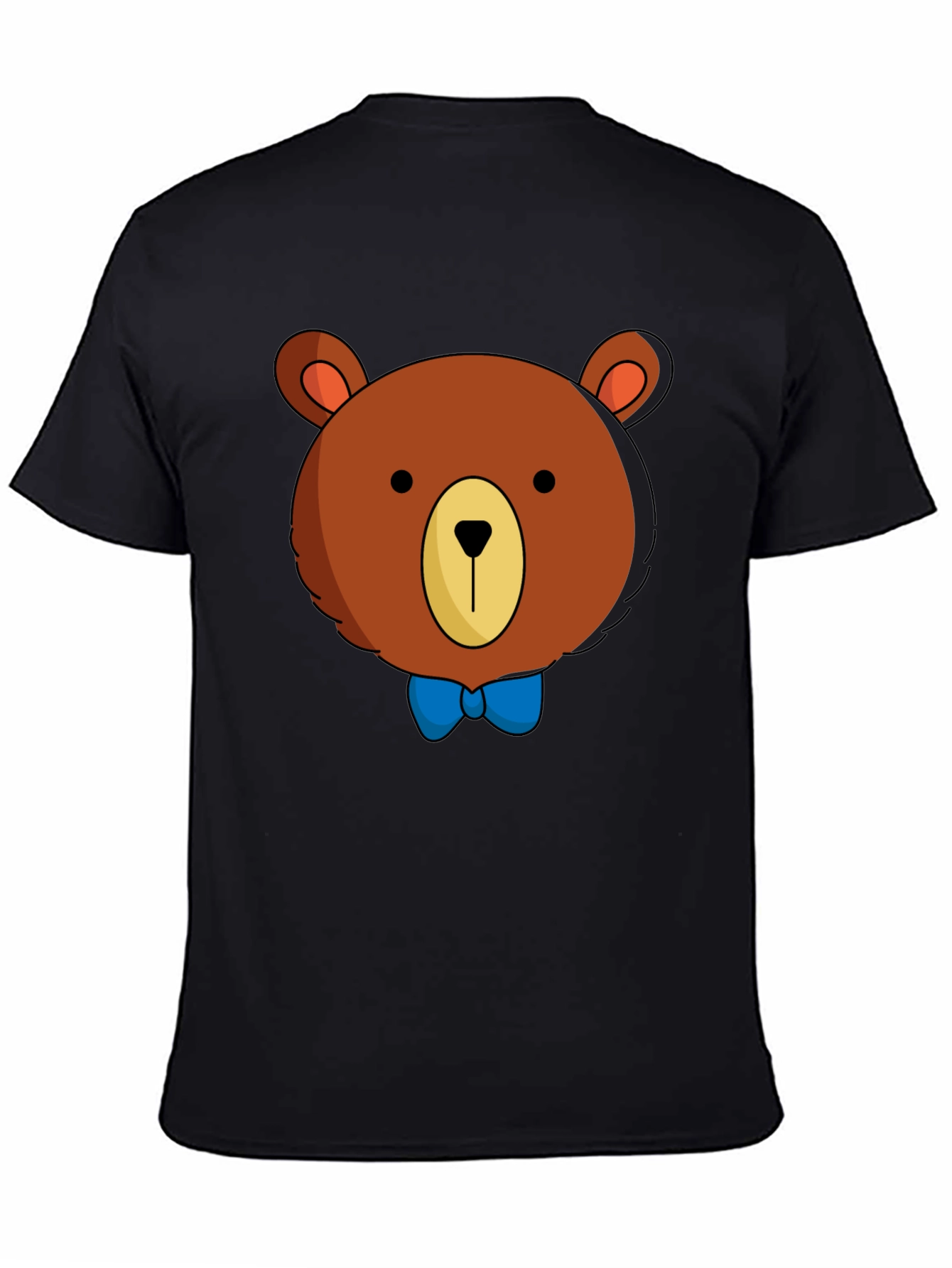 Cartoon Bear Graphic T-Shirt - Mens Black Tee