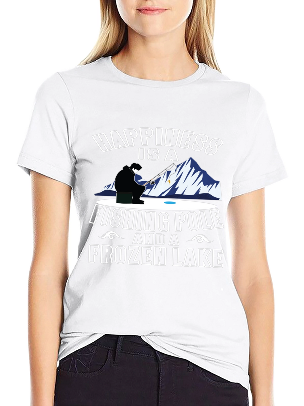 Happiness Is a Fishing Pole & Frozen Lake T-Shirt