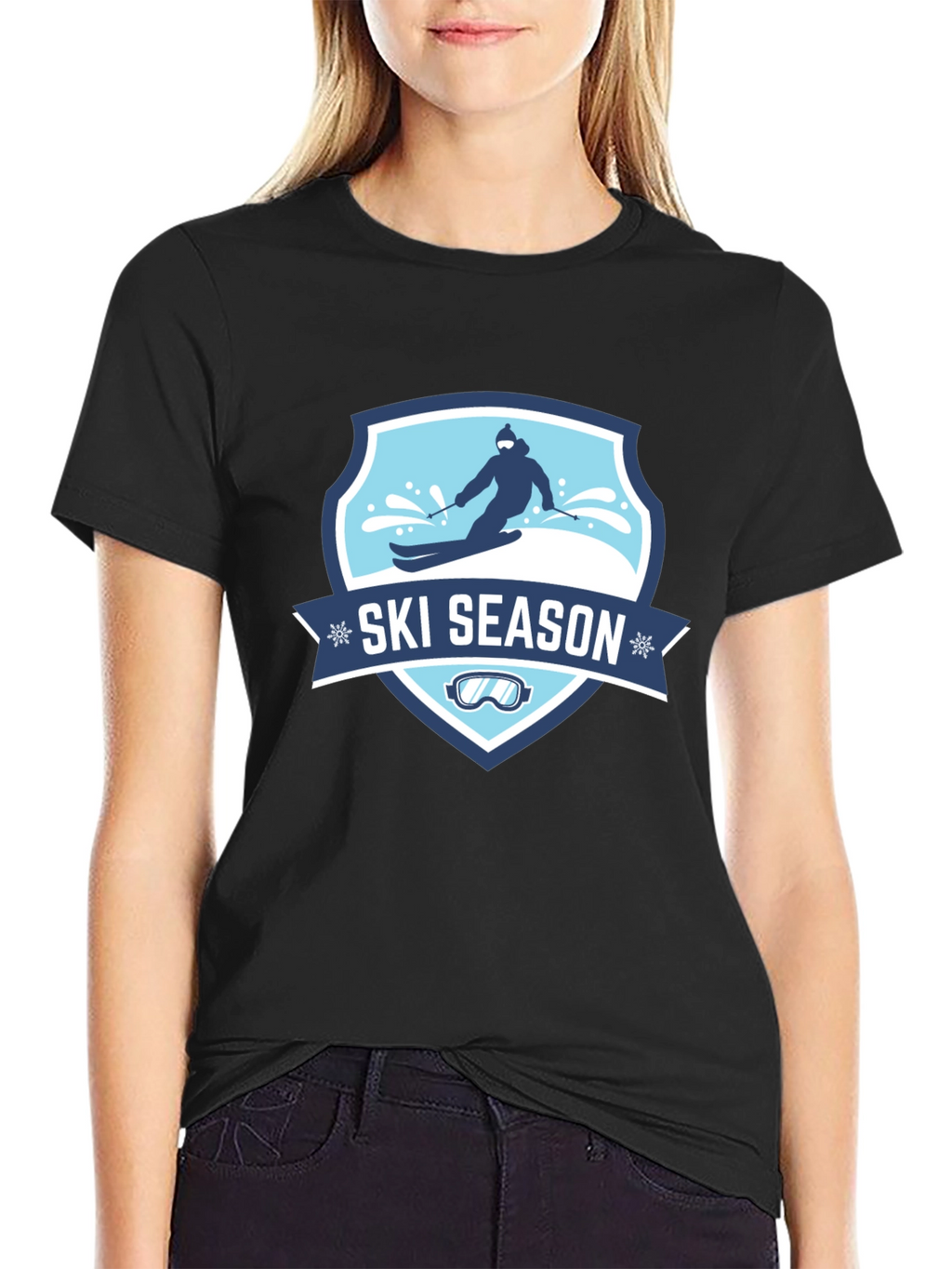 Ski Season Black T-Shirt