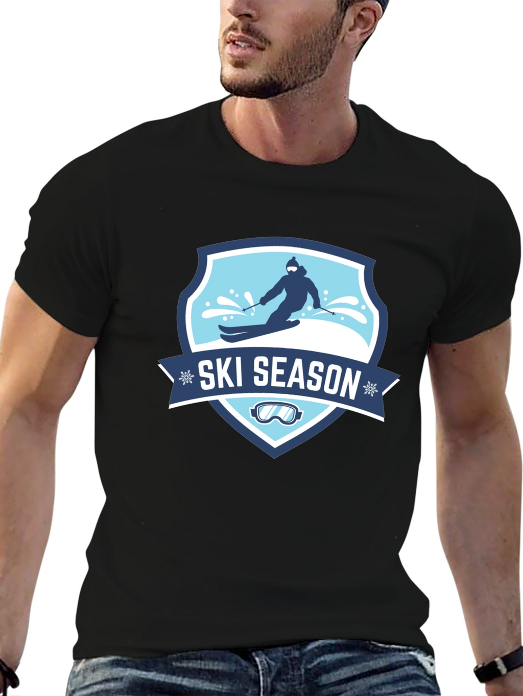 Ski Season Black T-Shirt