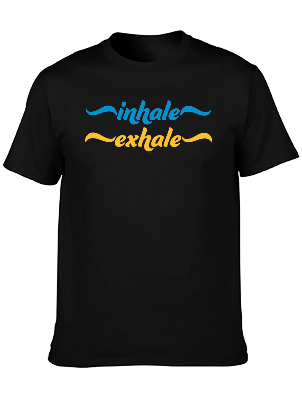 Inhale Exhale Graphic Print Black T-Shirt