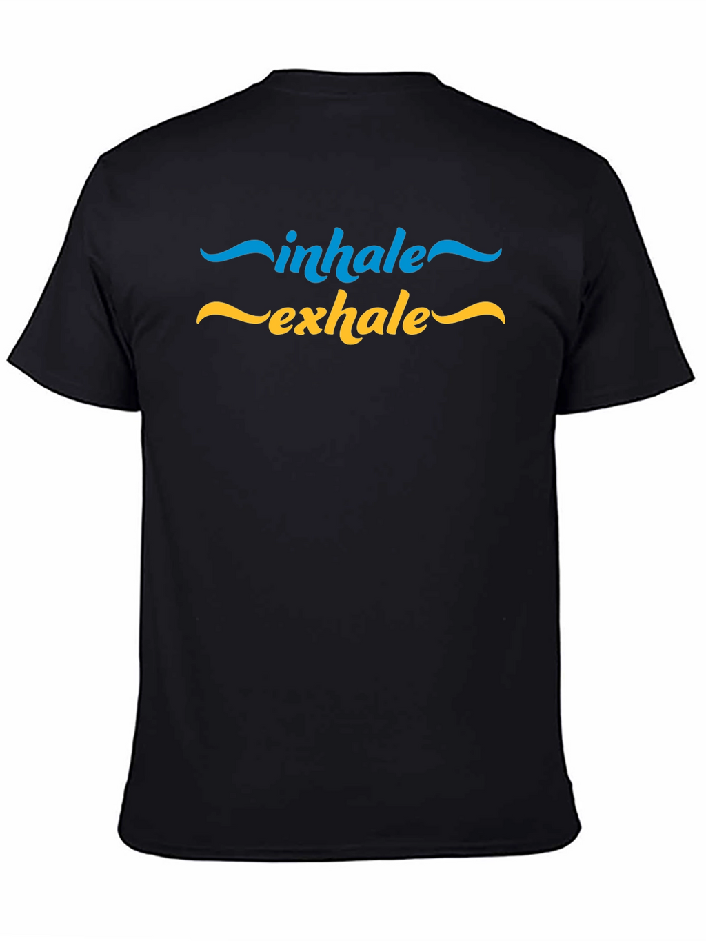 Inhale Exhale Graphic Print Black T-Shirt
