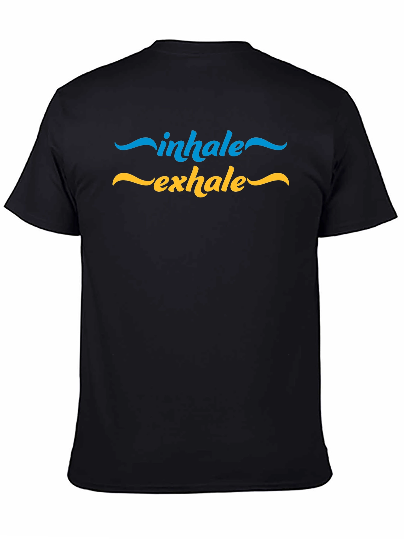 Inhale Exhale Graphic Print Black T-Shirt