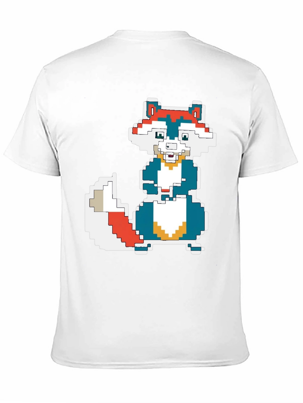 Pixel Art Squirrel Graphic Tee - Black Cotton T-Shirt