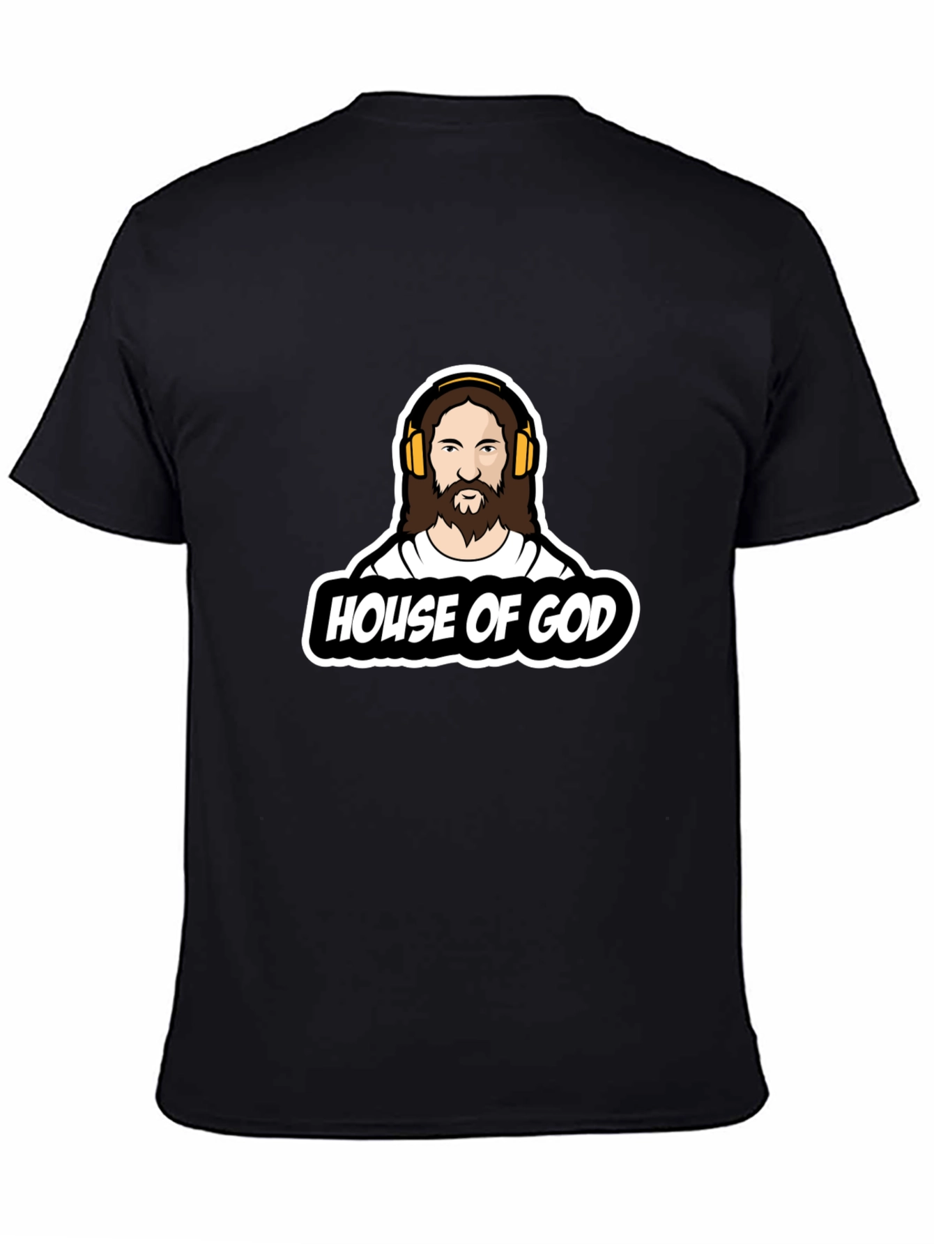 House of God Graphic Tee - Black Cotton T-Shirt