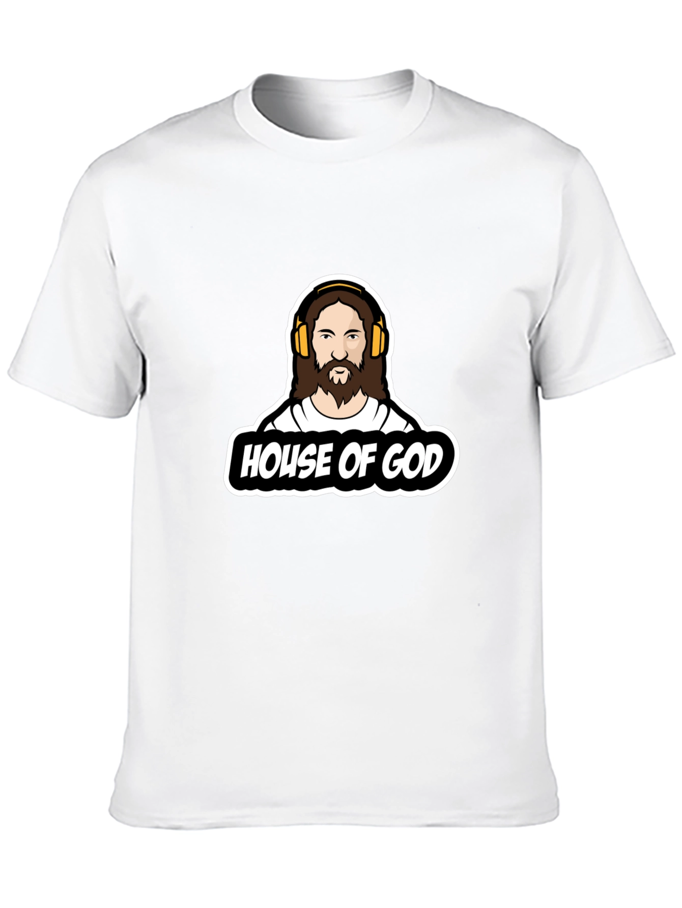 House of God Graphic Tee - Black Cotton T-Shirt