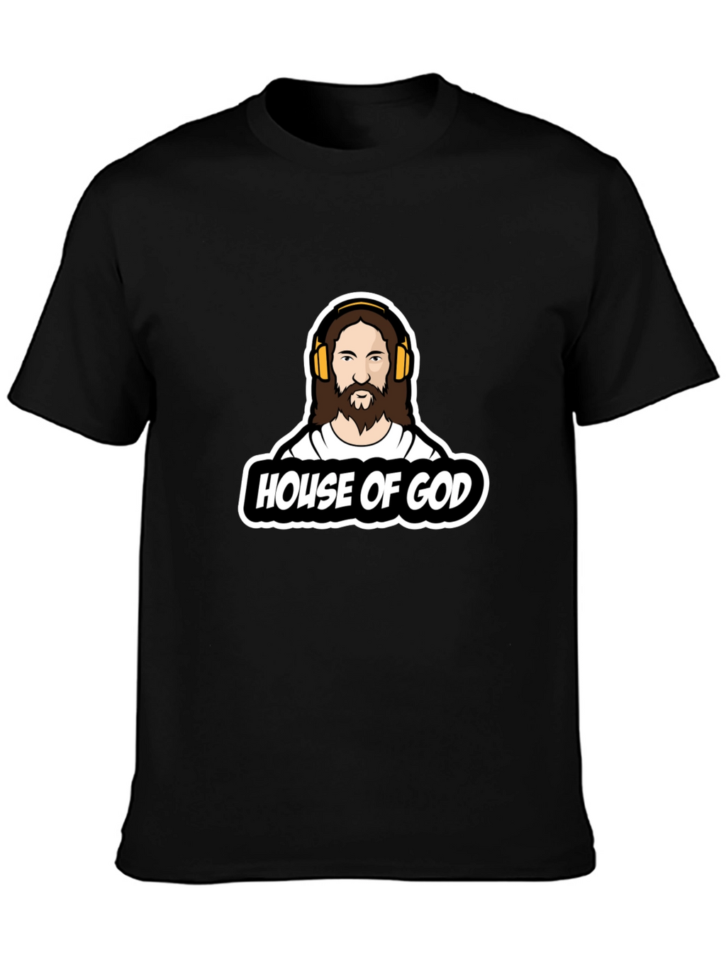 House of God Graphic Tee - Black Cotton T-Shirt