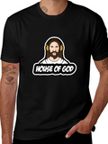 House of God Graphic Tee - Black Cotton T-Shirt