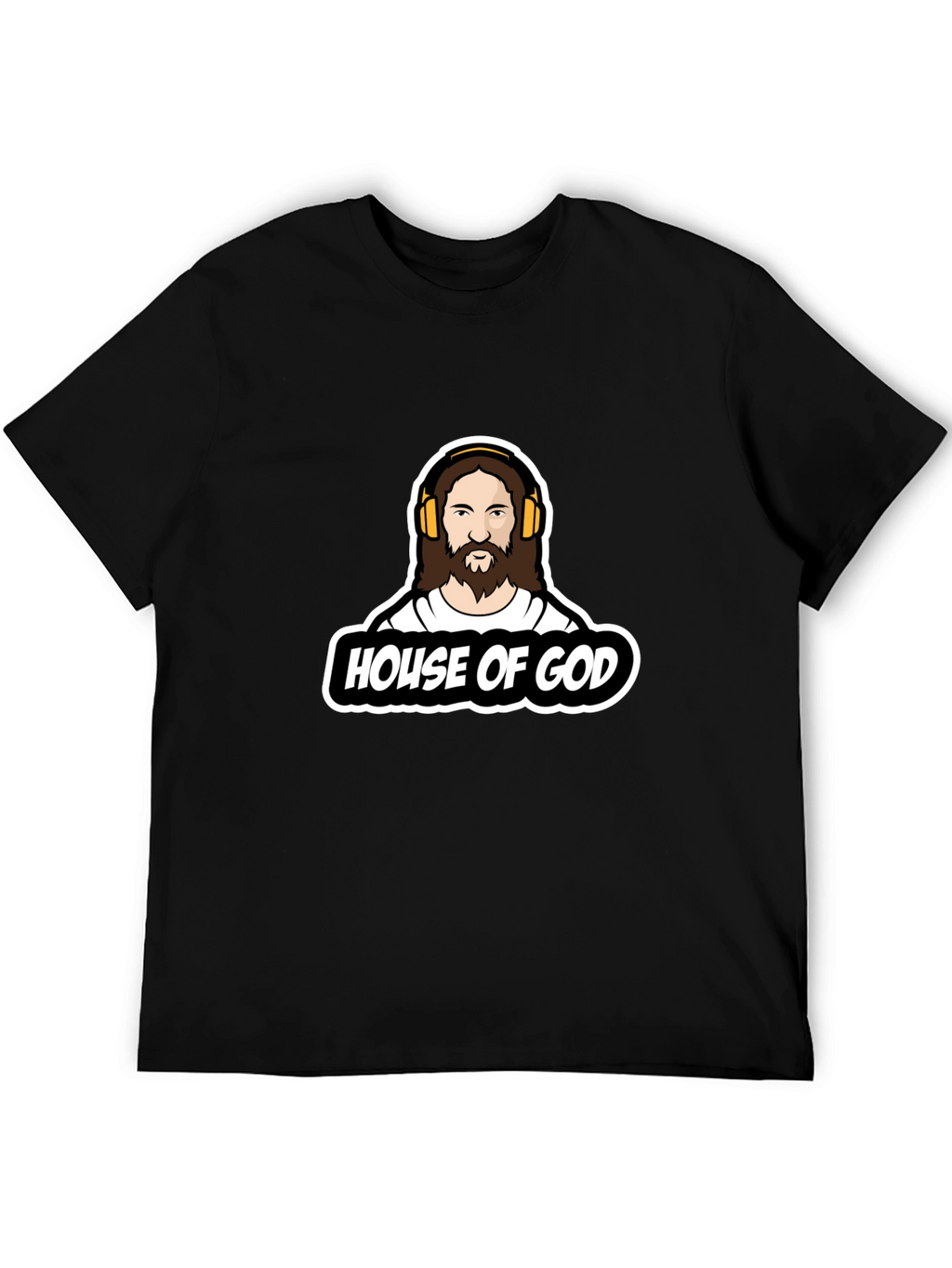 House of God Graphic Tee - Black Cotton T-Shirt