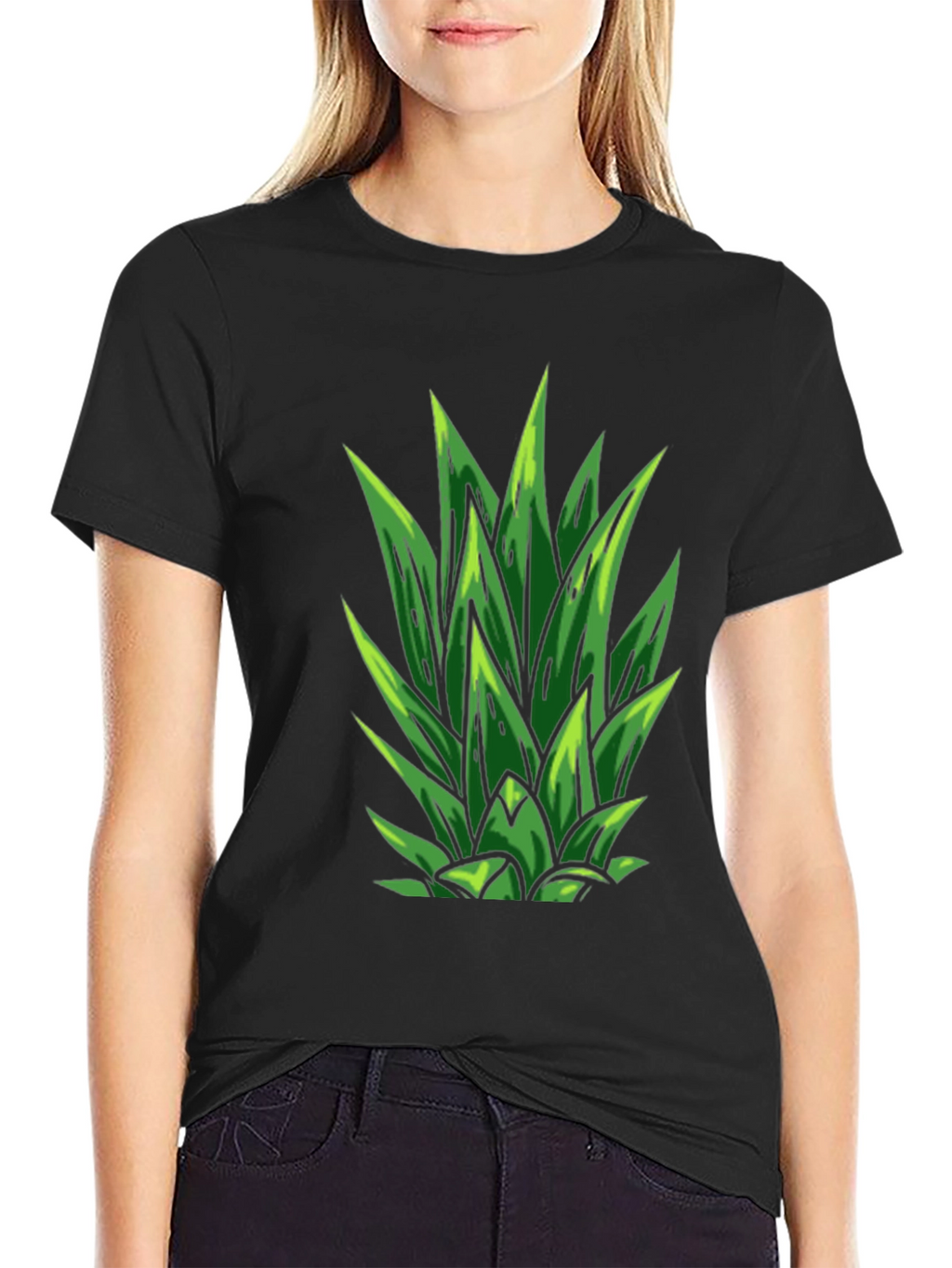 Pineapple Top Graphic Black T-Shirt