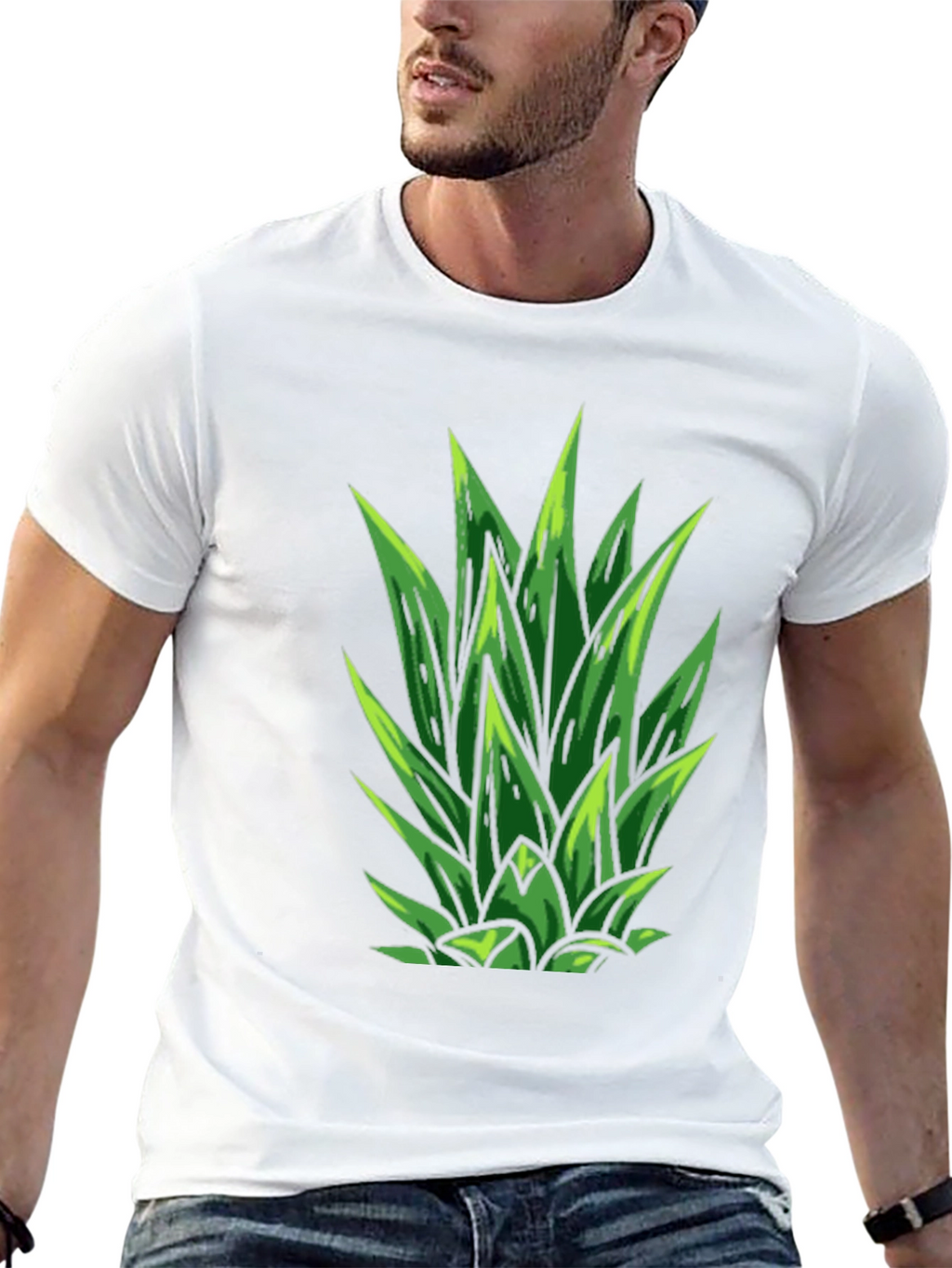 Pineapple Top Graphic Black T-Shirt